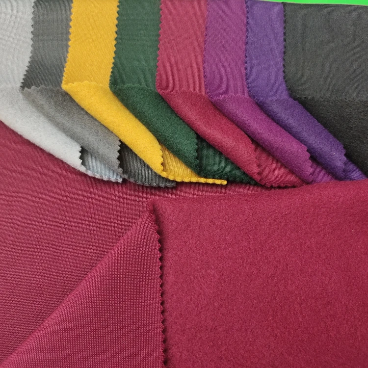 
Спортивная ткань полиэстер флисовые ткани односторонние матовые 150D FDY + 100D dty 240gsm 63 