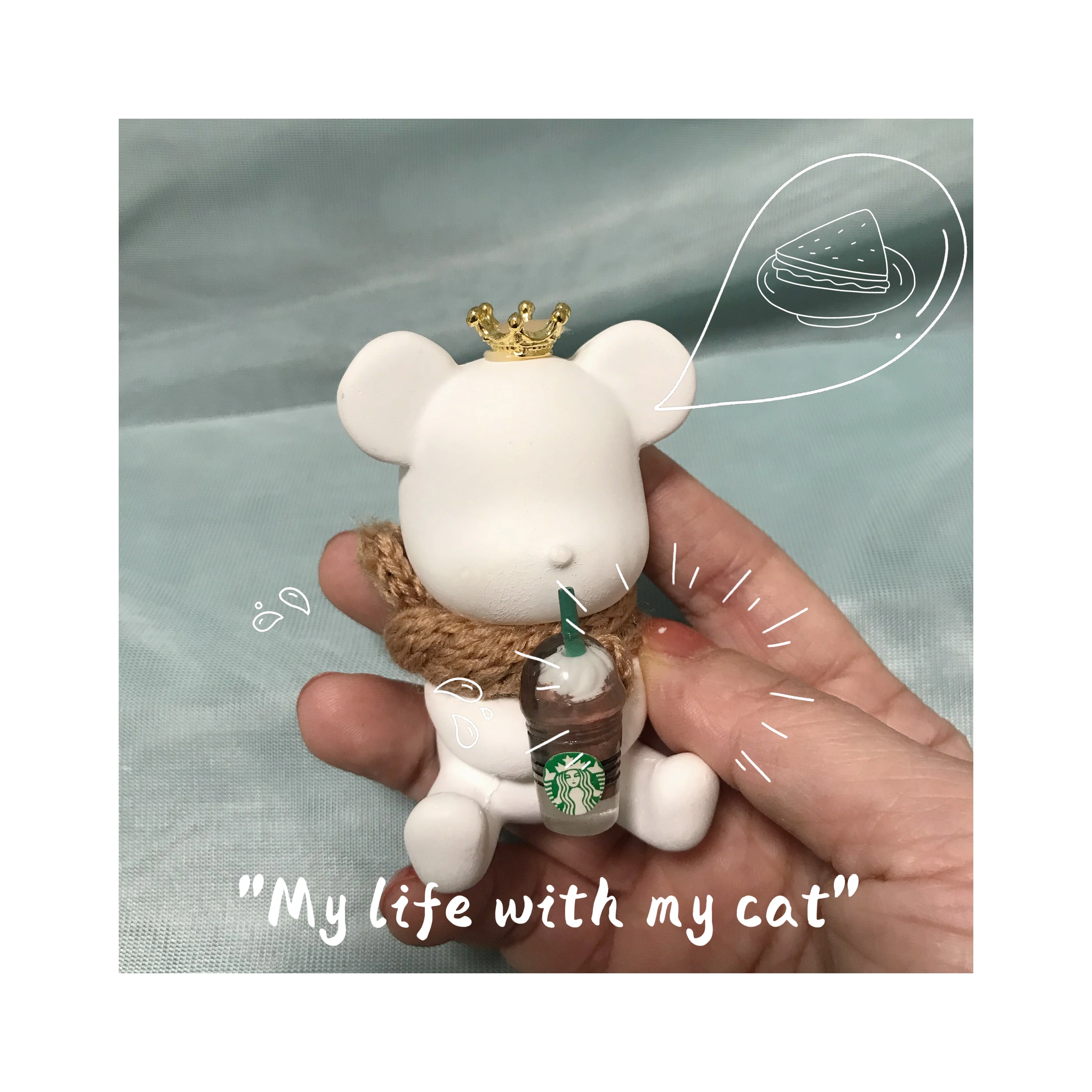 Hand-made brown cup bear ceramic car decoration cute bear essential oil perfume perfume diffuser air freshener ventilation
