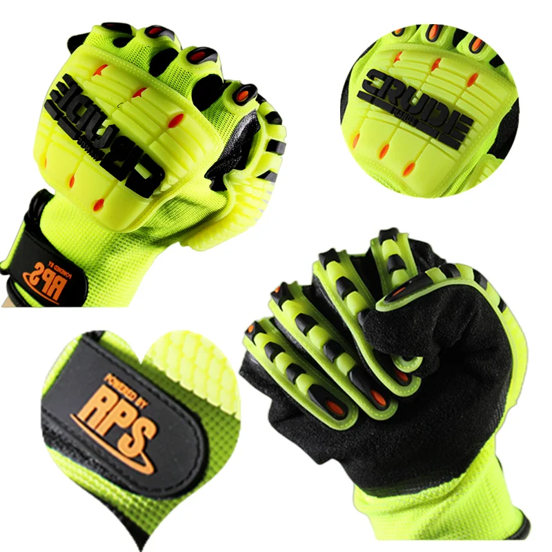 2022 wear-resistant mechanical anti-smashing TPR gloves oil drilling chemical TPR protective gloves