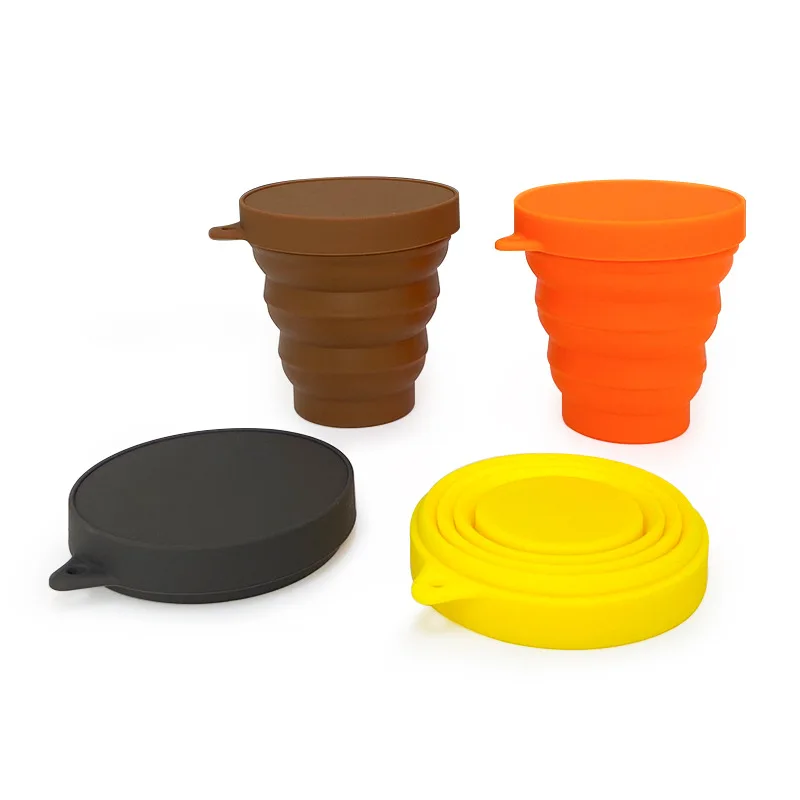 Colorful Silicone Folding Telescopic Custom Water Cup Travel Collapsible Silicone Coffee Mug Cup