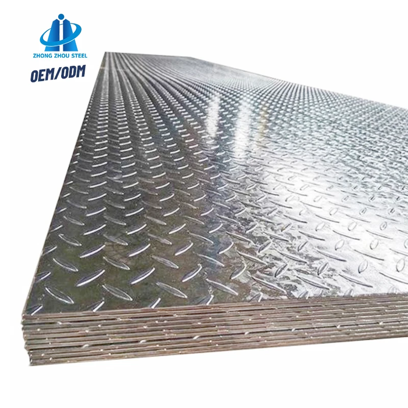 Q235B 3mm 4mm 5mm Carbon Steel Plate Diamond Checkered With Embossed Pattern