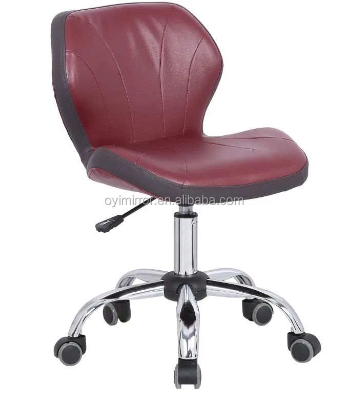 Armless stackable office visitor chair training staff modern conference room guest leather swivel chairs