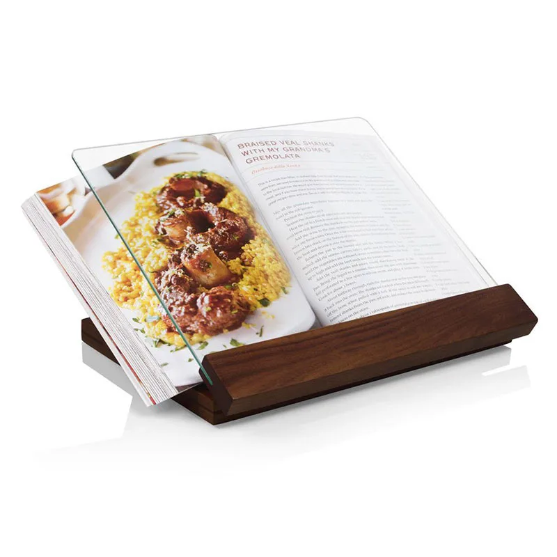 Rest Reading Stands Tablet Holder Foldable Tray Glass  Wood Cookbook Stand
