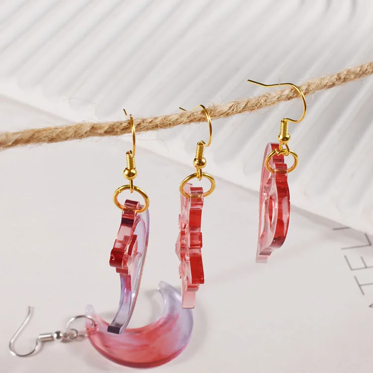 YS Exquisite Jewelry Making Mold Love Moon Resin Mold Leaves  Music Box Earrings Pendant Silicone Mold  Crafts Jewelry Making