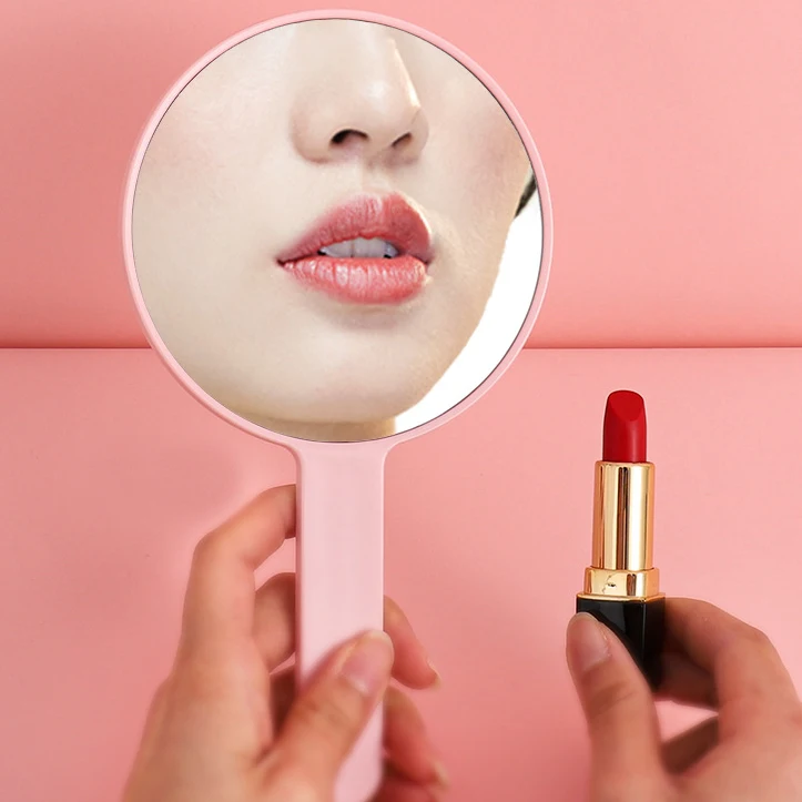 Wholesale Custom Logo Single-Sided Plastic Hand Pocket Makeup Mirror Personalized Cosmetic Mirror with Free Logo