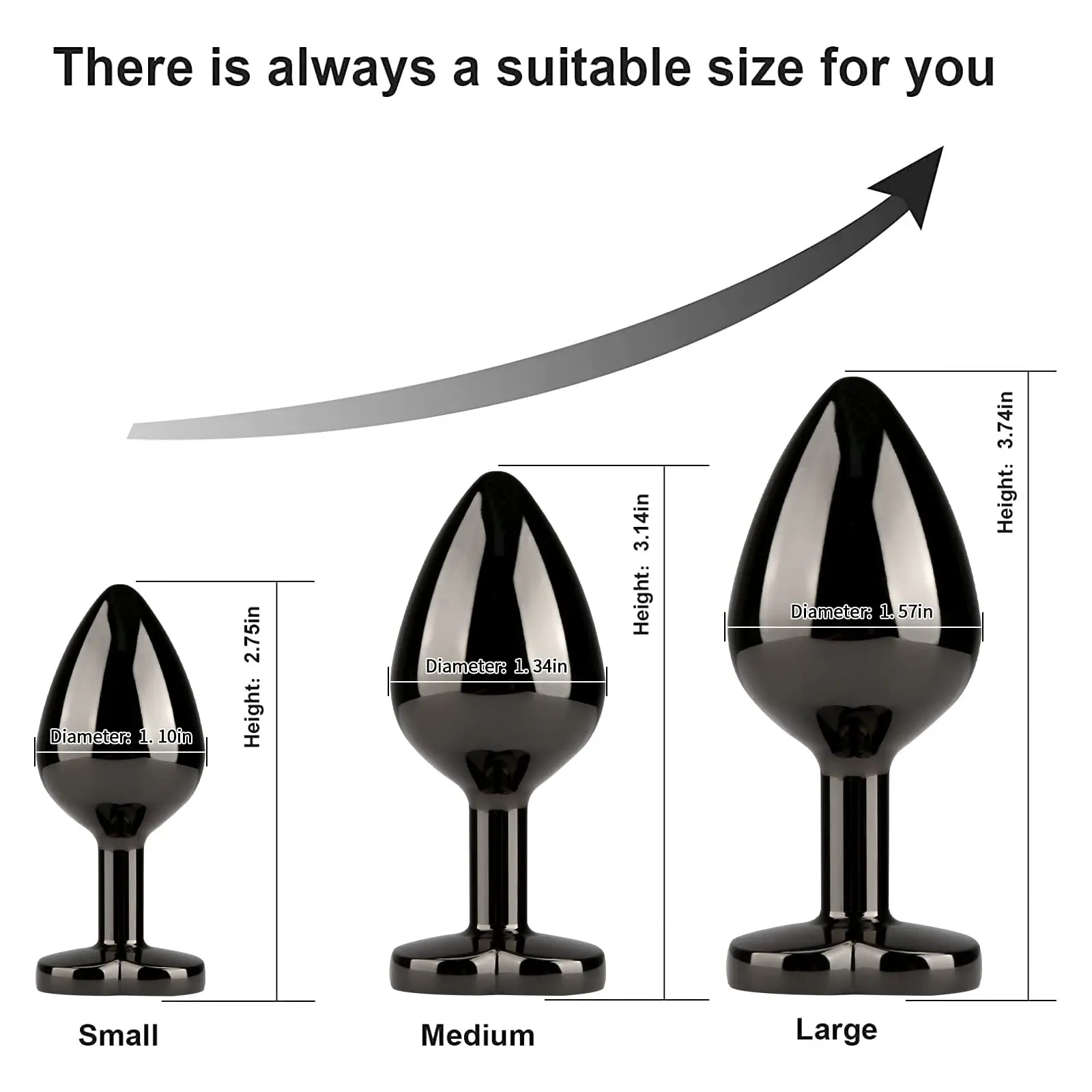 3PCS Hisionlee Butt Anal Plug Set  Sex Toys Metal Anal Butt Plug Adult Toy with Crystal Diamond Beginner Anal Toy for Male Adult