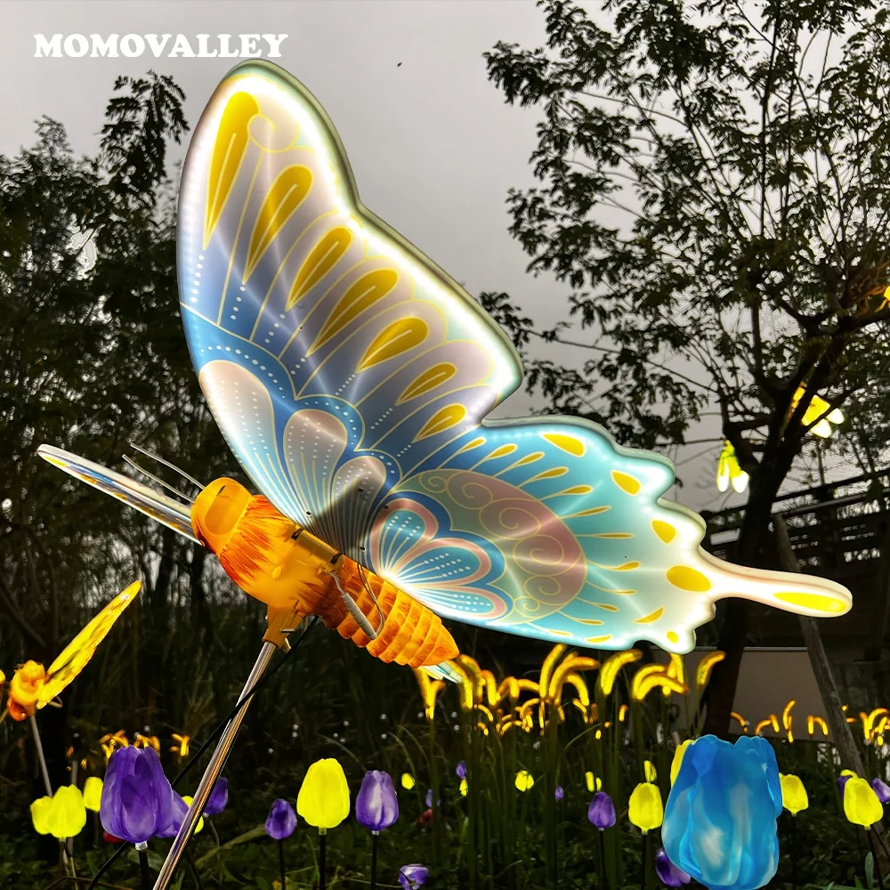 Momovalley Illuminate Outdoor 3d Dynamic Led butterfly Decor with Colorful Lights Ideal for Weddings Parties Special Occasions