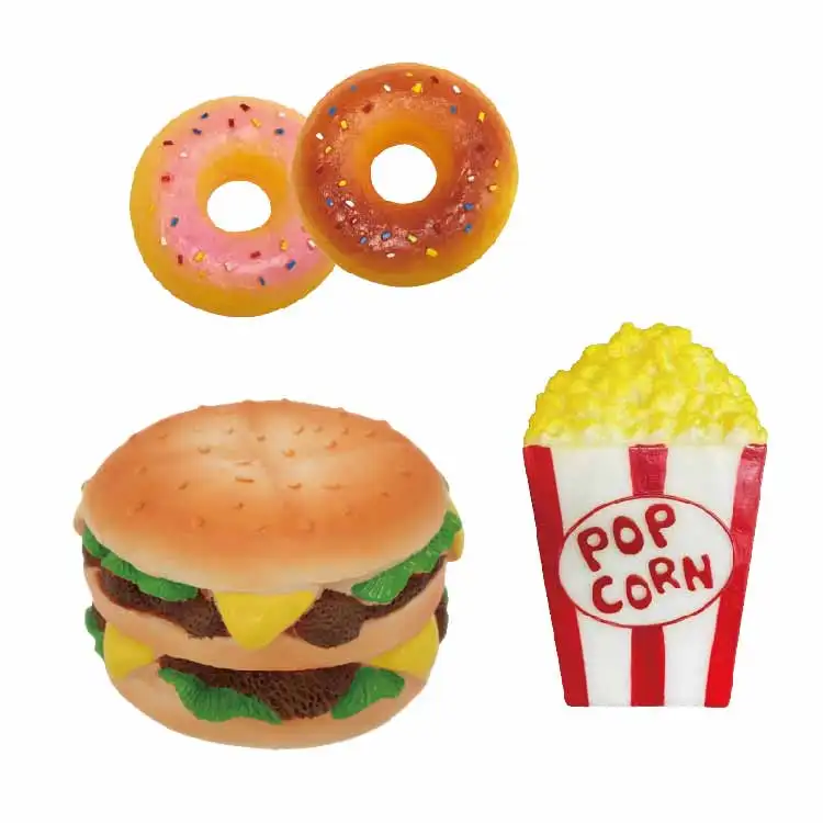 Excellent Design Customized Food Styling Dog Interactive Vinyl Soft Squeak Toy Easy Chew Plastic Non Toxic Toys