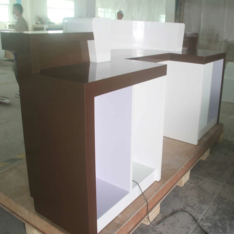 Commercial use customized coffee bar counter shop reception counter special-shaped counter for cafe restaurant