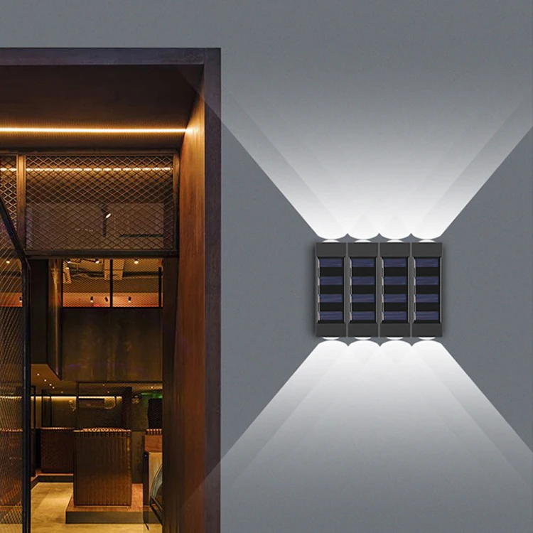 Светящийся настенный светильник, различное освещение для сада, вверх и вниз, водонепроницаемый светодиодный настенный светильник для крыльца, уличная Светодиодная лампа на солнечной батарее