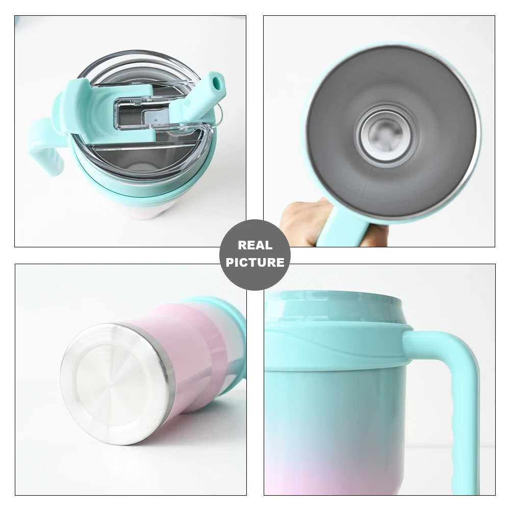 Wholesale Custom Logo Printed 40oz Coffee Mug Vacuum Stainless Steel Double Wall Travel Tumbler With Straw And Handle