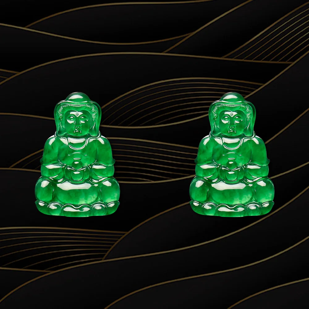 Avalokitesvara нефритовые украшения самый красивый зеленый натуральный жадеит Будда 18k золотой кулон
