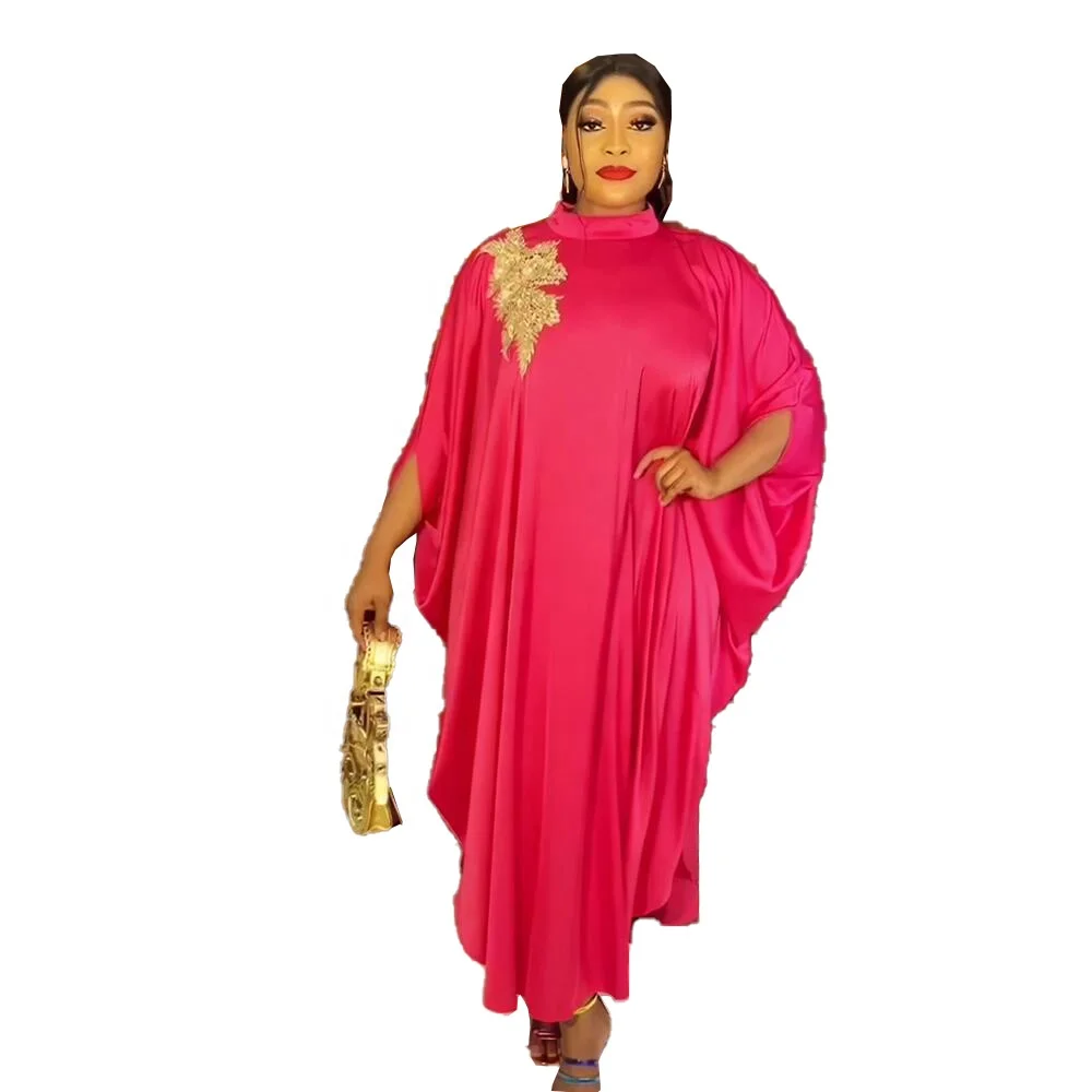 Best Taffeta African Kitenge Dress Designs Rayon African Clothes for Women Rhinestone Embroidery Africa Clothing Full Summer