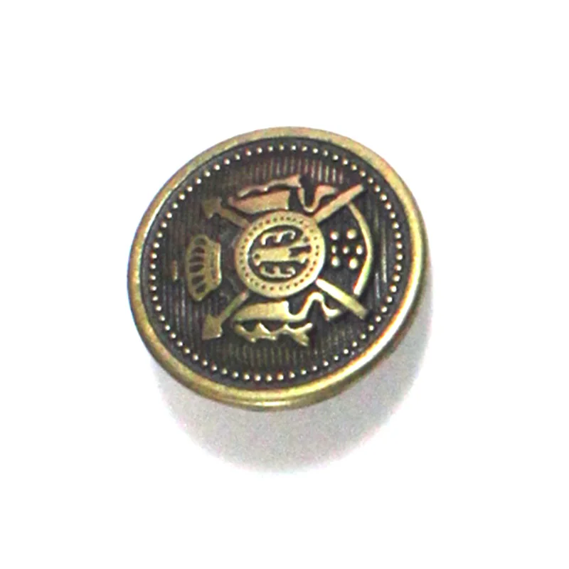 Shank button custom logo zinc alloy metal sewing button for coats