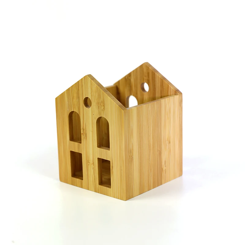 creative fancy modern recyclced  bamboo wood desk organizer