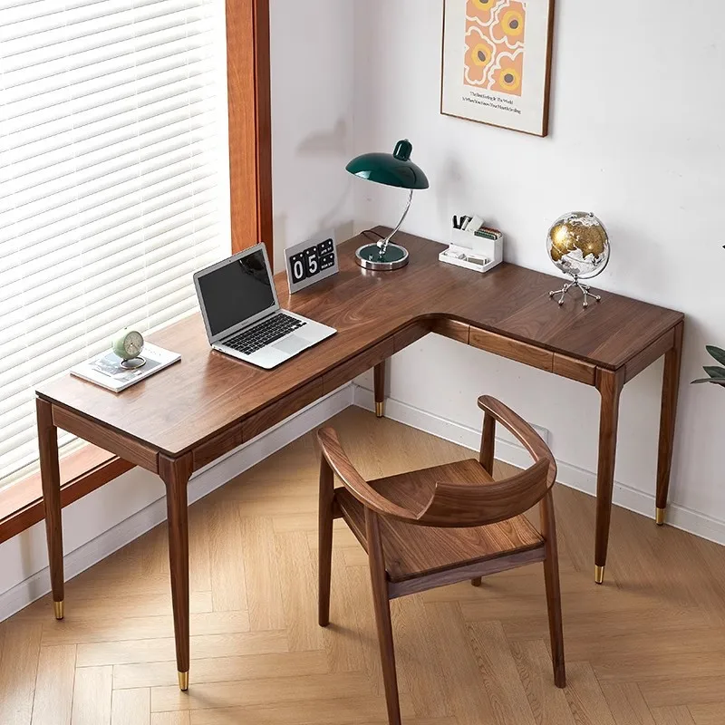 Desk home solid wood corner corner L-shaped bedroom study office small apartment work desktop computer big desk