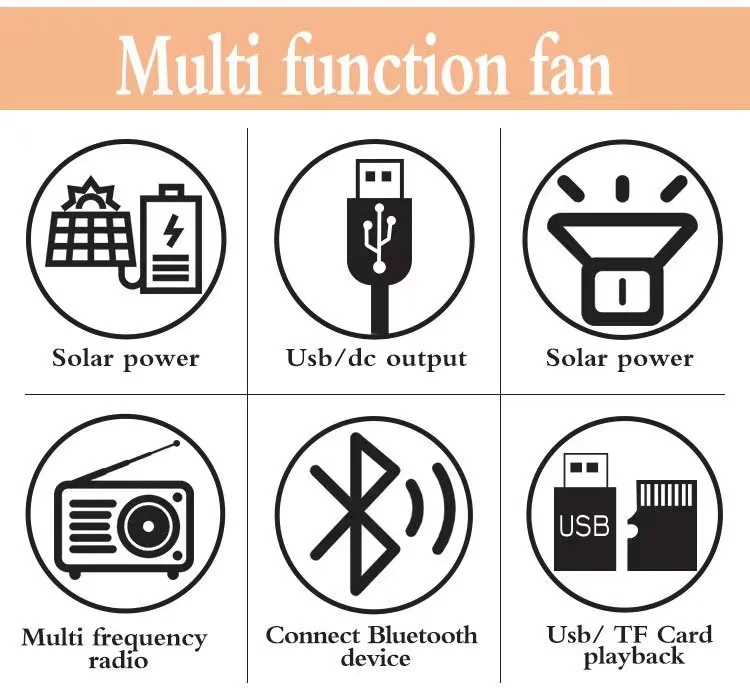 Hot selling solar fan with 12 inch solar panel, high-quality outdoor portable solar charging fan