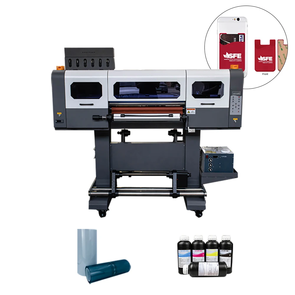 Lancelot 60cm UV DTF three printing heads xp600/i1600U1/i3200U1 24 inch UV dtf machine with laminating machine all in one