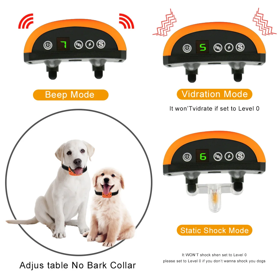 2022 Pet Accessories China Wholesale LED Digital Display Dog Anti-bark Collar