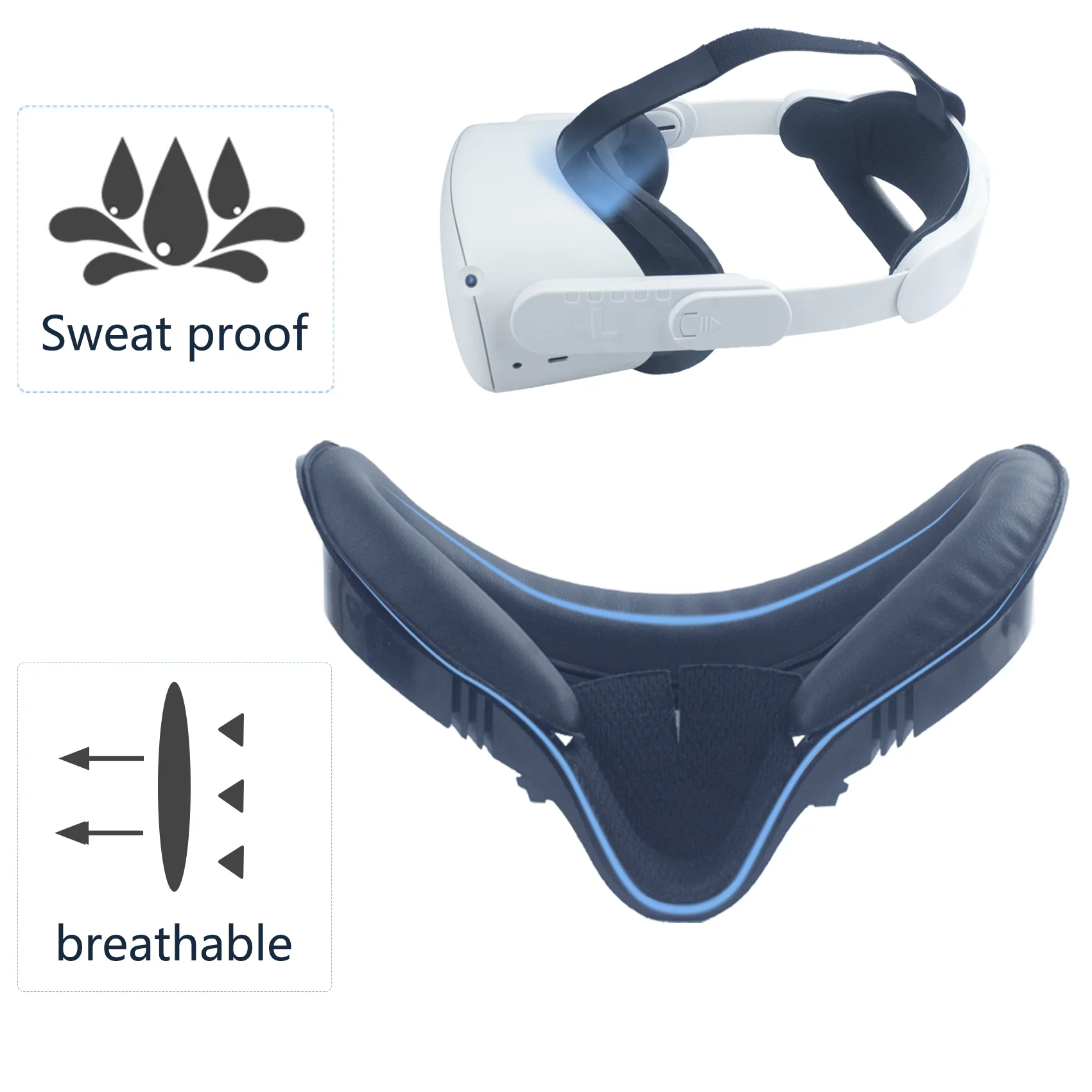 FOR VR Glasses Replacement Face Pad Upgrade Accessories suitable for Oculus Quest 2 Sweat Resistant Lens Cover Leather Pad