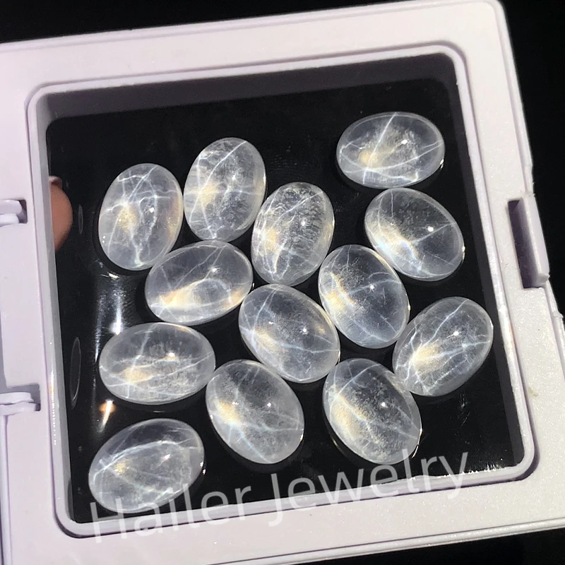 wholesale oval lab created star loose white sapphires labradorite cabochon