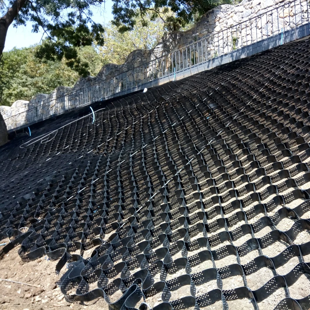 Недорогая подъездная дорожка hdpe geocell для контроля эрозии стабилизатор гравия садовая дренажная доска ячейка 50