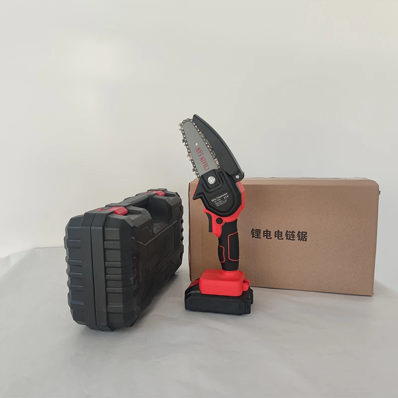 4 Inch Handheld Pruner Battery 21V Rechargeable Portable Mini Electric Chainsaw With Brushless Motor