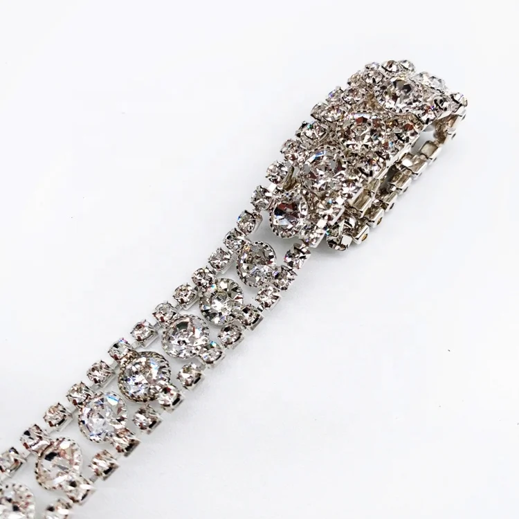OEKO-TEX BSCI factory China wholesales garment accessories crystal chain rhinestones trim rhinestone chain diamond chain