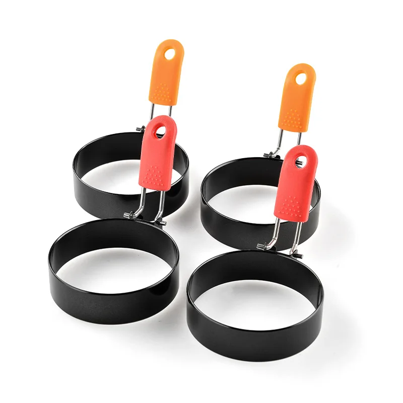 Набор из 4 колец для яиц, круглые кольца для яиц из нержавеющей стали, антипригарная форма, формирователь, формы для создания яиц Cir