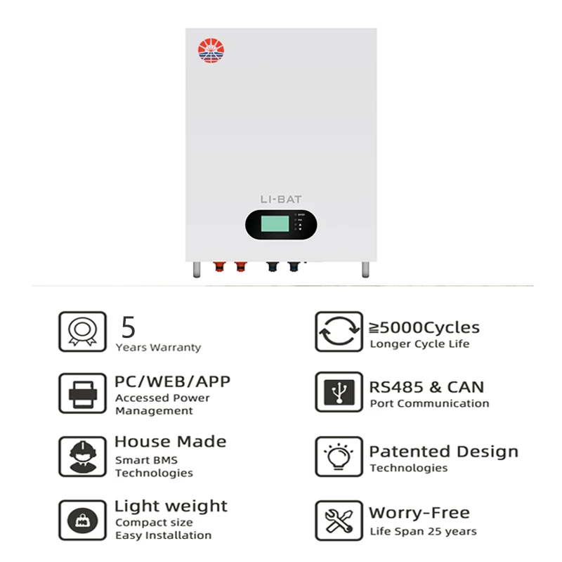 Аккумулятор REDSUN 5000 глубоких циклов LiFePo4 51 2 В 5 кВтч 10 настенный аккумулятор 48 литий-ионный для солнечной системы