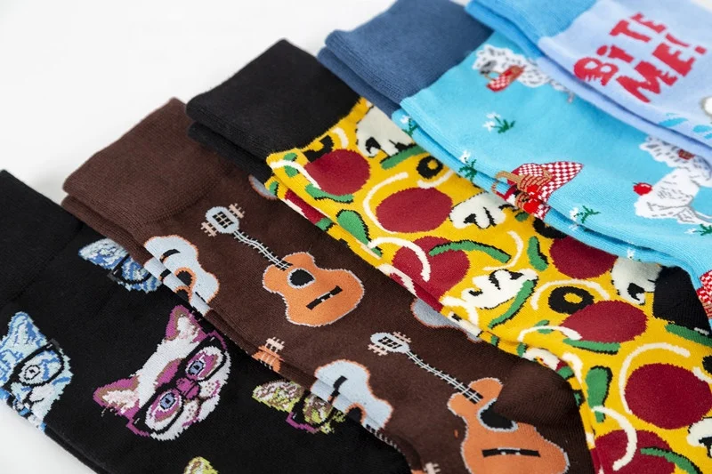 Colorful guitar socks casual cotton socks street trend crew socks wholesale