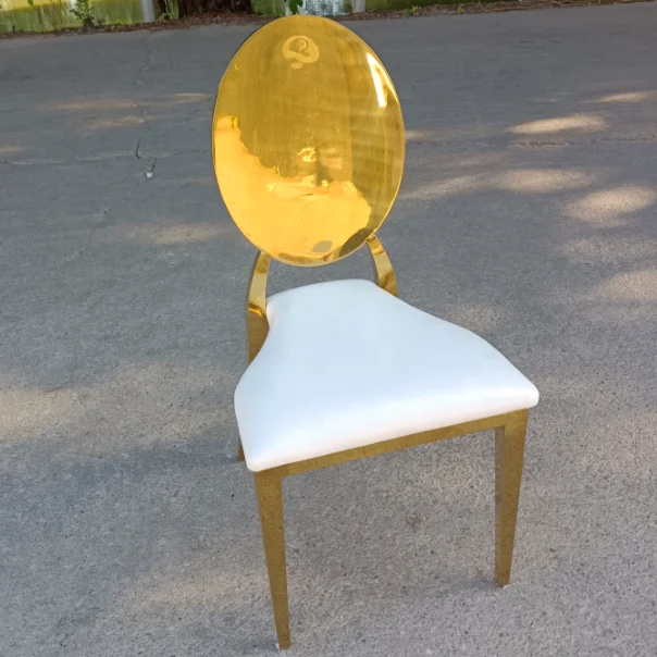 Gold stainless steel new chair in ss for wedding reception banquet royal