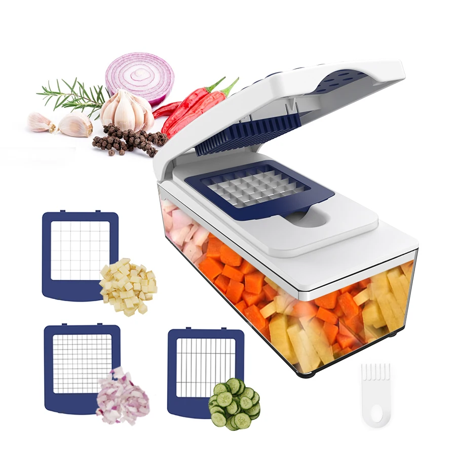 Factory Price Multifunctional Vegetable Onion Chopper with Filter Basket Vegetable Onion Cutter Slicer and Food Dicer