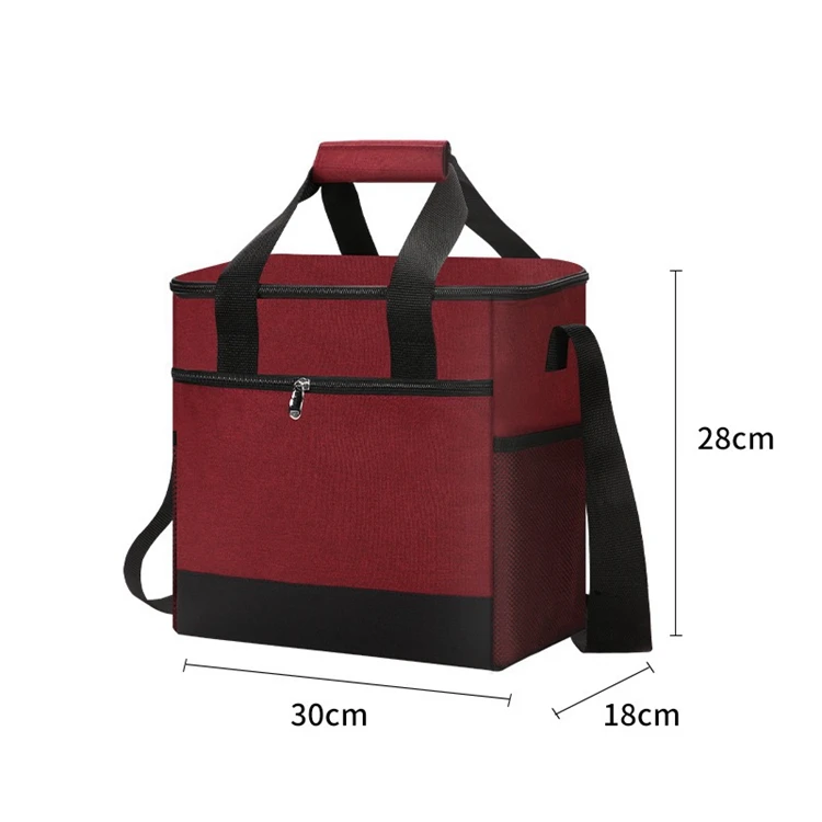 High Quality Recycled 600D Cotton Cooler Picnic Shoulder Insulated Canvas Lunch Bag With Strap