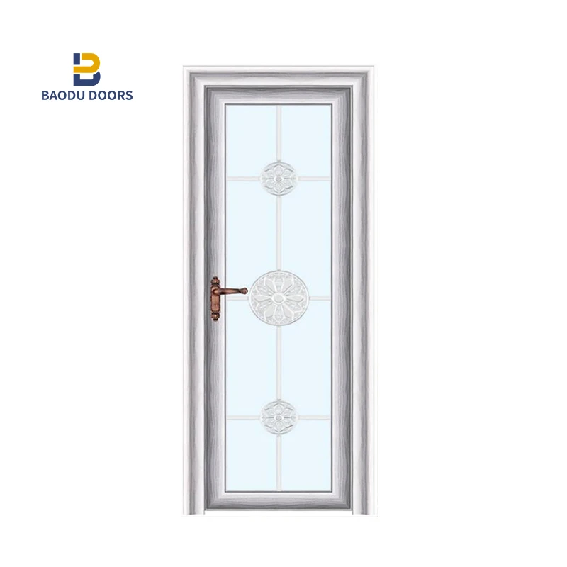 Aluminum bathroom door for houses interior waterproof commercial glass aluminium doors for external factory prices
