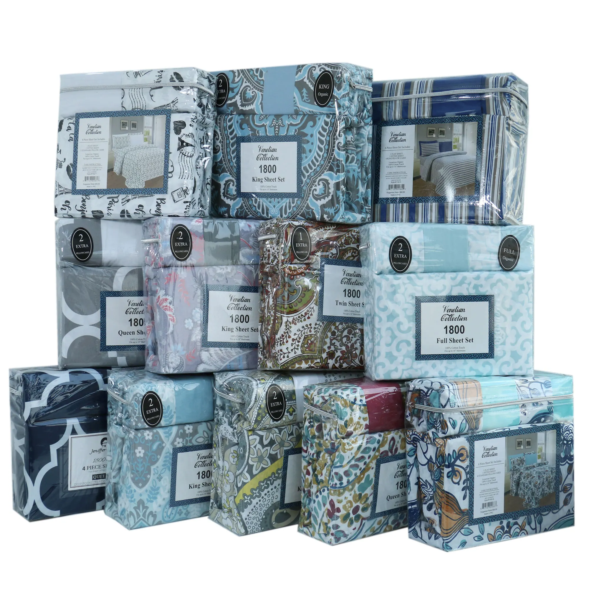 Cheap price New 6 Pieces flower bed sheet set low MOQ microfiber queen king cal king size bedding set