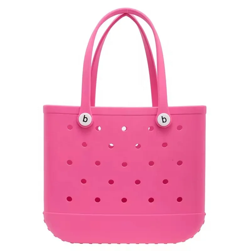 Rubber Women Kids Small Bogg Bag Beach Storage Handbags DIY Charms EVA Tote Bag