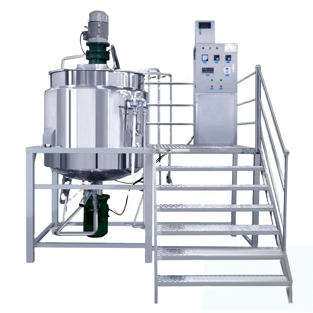 Liquid Soap Emulsify Homogenizer Machine Heating Mixer Jacketed Stainless Steel Mixing Tank with Agitator