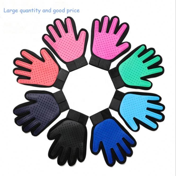 Safety best selling fur Hair remover brush glove grooming cleaning massage pet hair gloves for cat