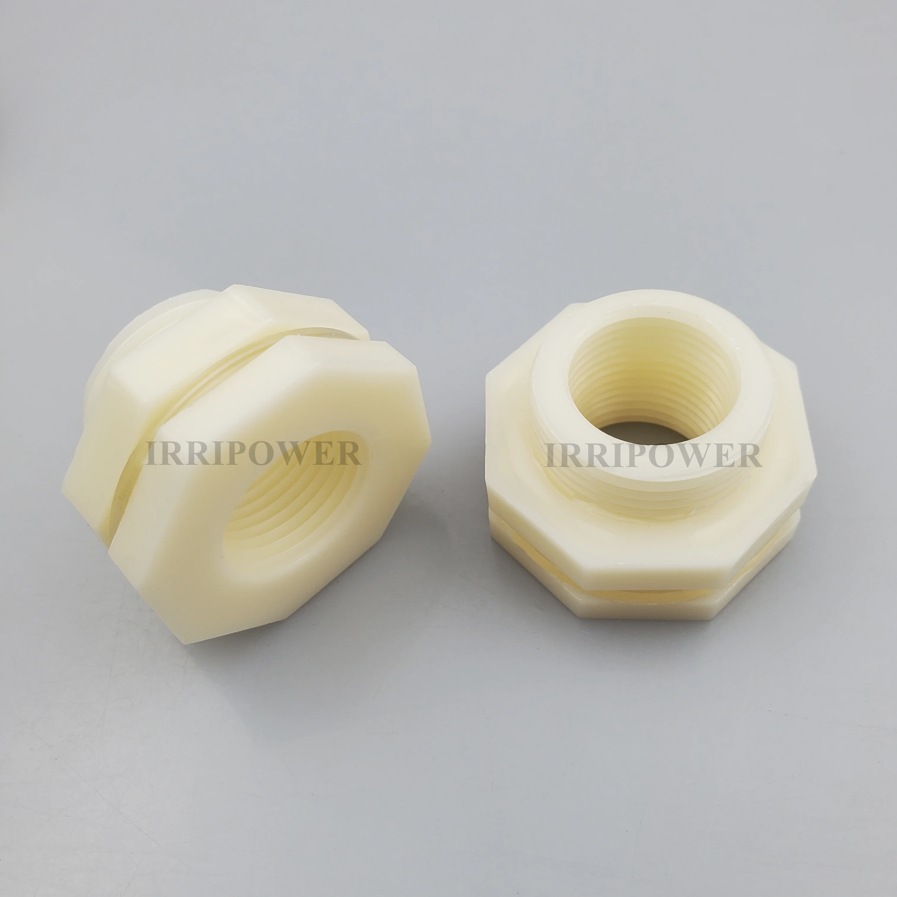 ABS Bulkhead Water Tank Connector Adapter Fitting with Plugs Thru-Bulk Pipe Fitting