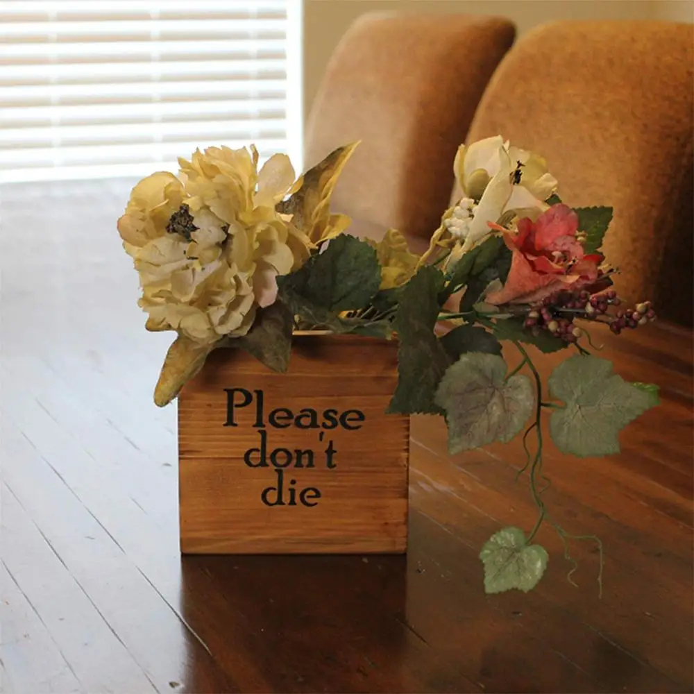 JUNJI Wooden Flower Pot Planter Flower Pot Designed for Outdoor & Indoor Home Decor Wooden Planter