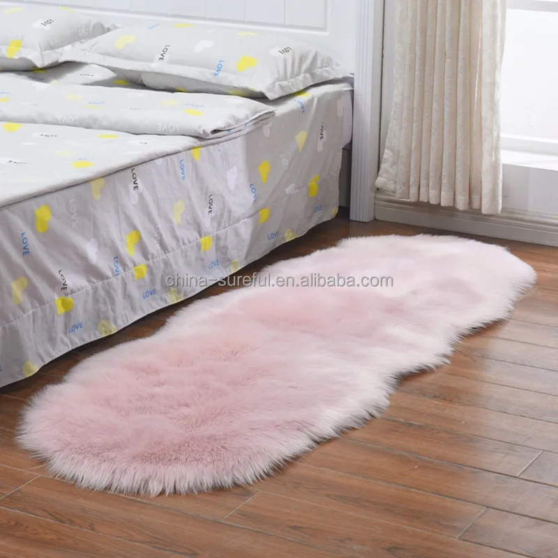 Non-Slip Area Rugs For Bedroom And Living Room Faux Sheepskin Rug Machine Washable Fur Carpet