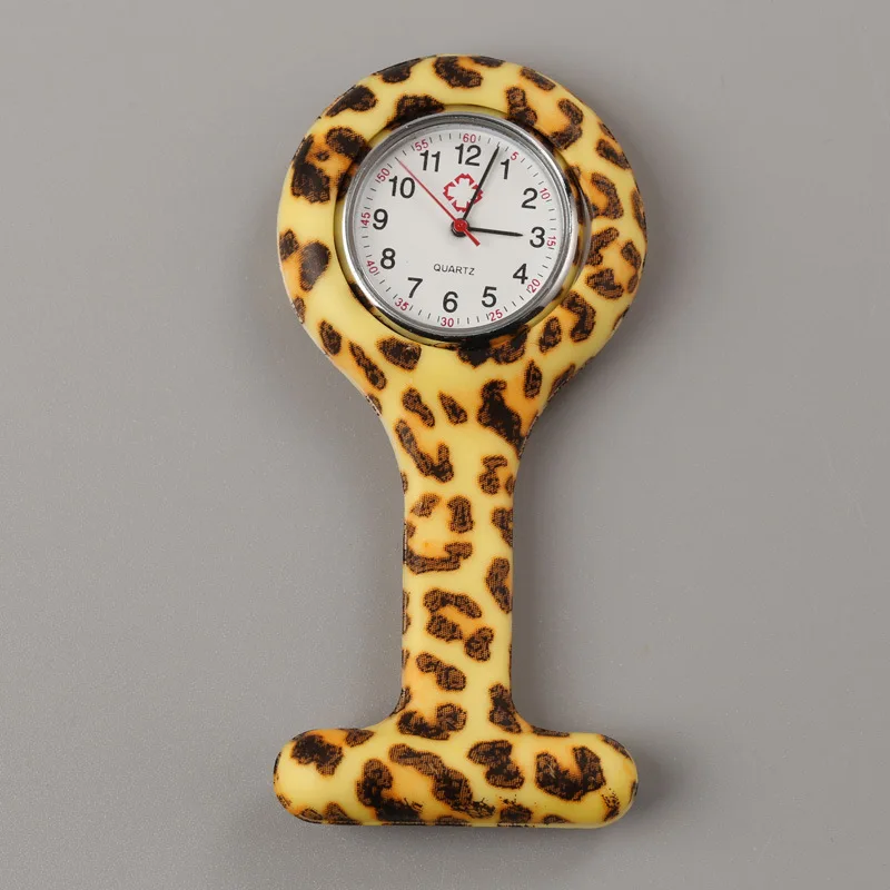 Printing Silicone Nurse Watch Clip On Fob Quartz Brooch Hanging Pocket Watch For Men Women Fashion Casual Decor Accessories