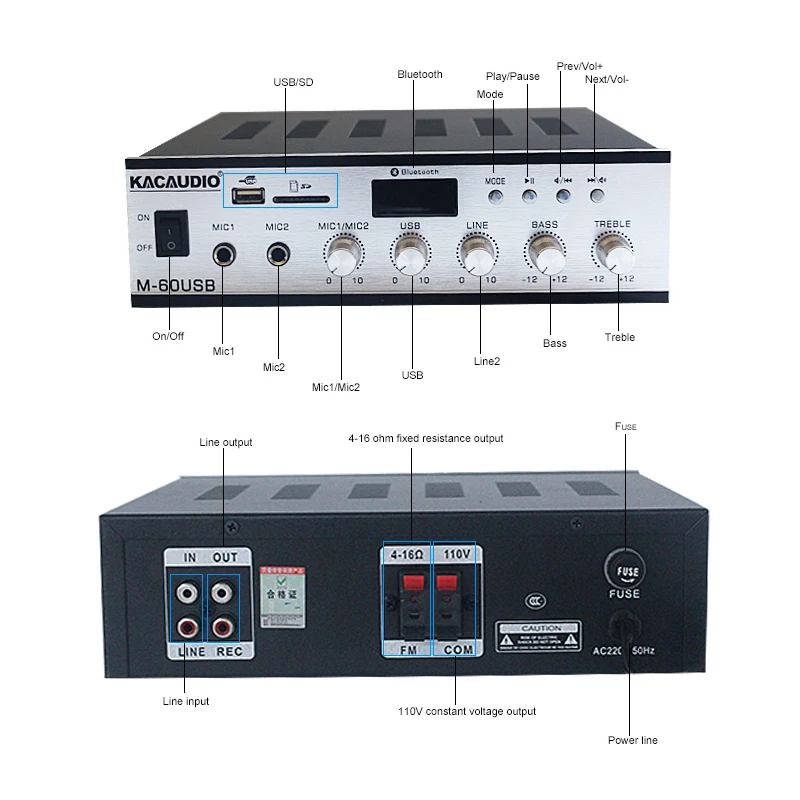 60w High Power Mixer Audio Amplifier Frequency Current Power Amplifier Pa Amplifier