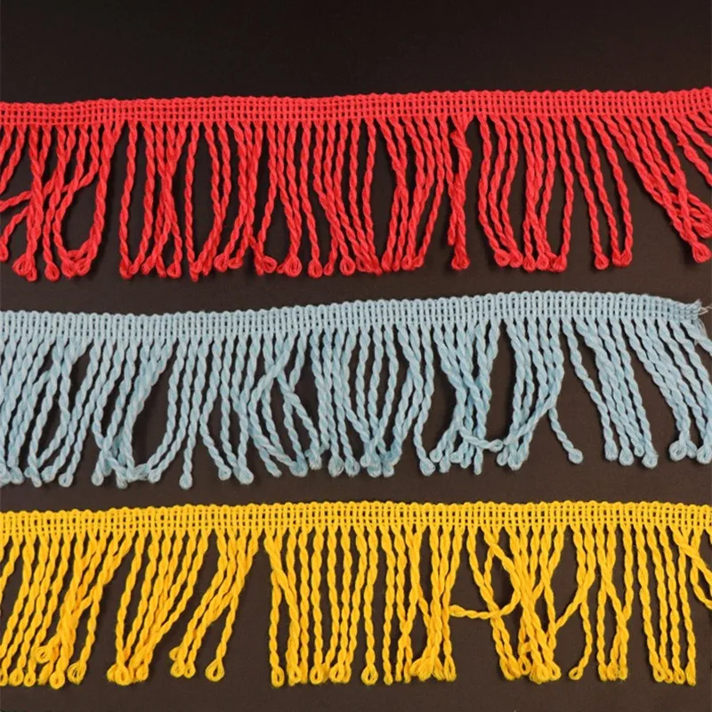 Guangzhou factory supply fashion tassel fringe lace cotton crochet lace trim for home textile  MXHB323