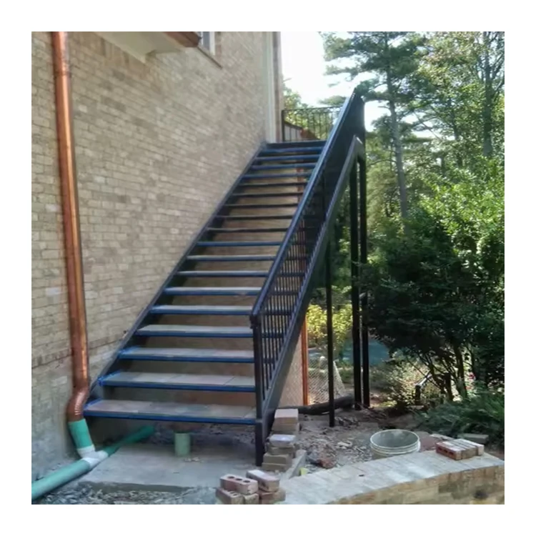 Galvanized outdoor Industrial checkered Metal steel plate Stairs /Staircase