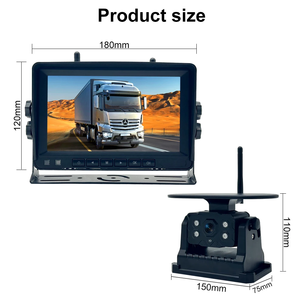 AHD signal 1080P wireless camera is suitable for night vision tachograph driving reversing recorder effective distance of 100m