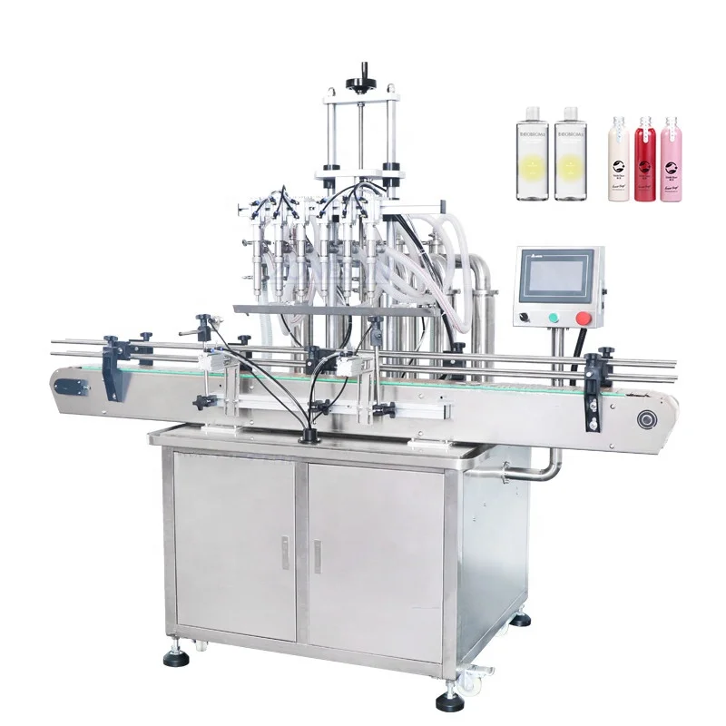 Stainless steel 2 4 6 8 nozzles automatic liquid water oil bottle dispenser filler filling machine manufacturer price