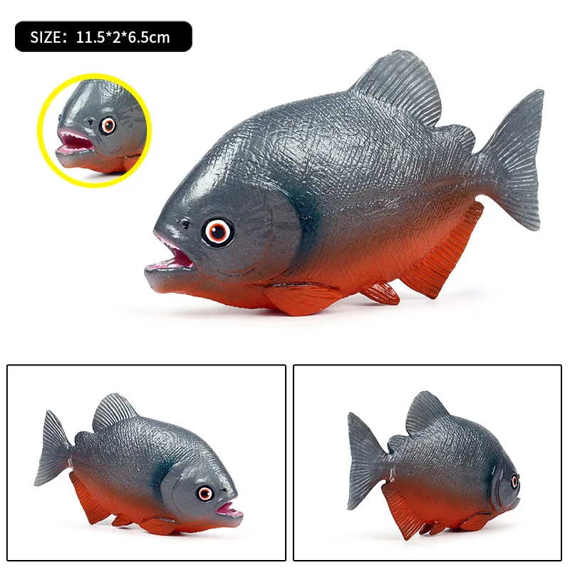 Oenux Wholesale Sealife Animal Toy Kids Educational Soild PVC Ocean Fish Crab Latimeria Action Figures Model