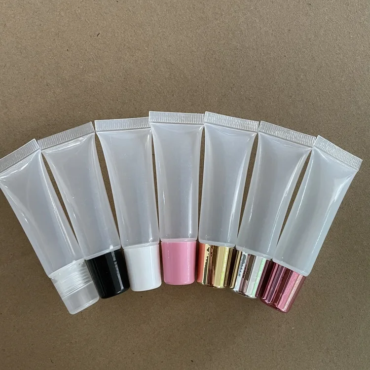 Custom Color 10ml Lip Gloss Tube OEM ODM Plastic Cosmetic Lipstick Tube with Custom Packaging Tube
